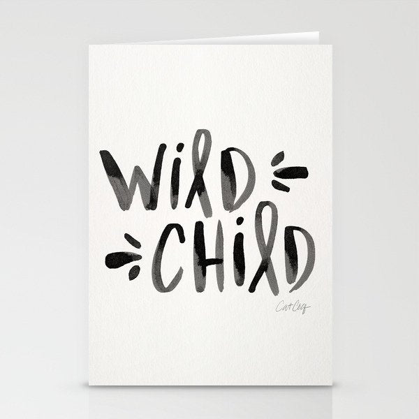 Wild Child - Black Stationery Card Gallery Image 2
