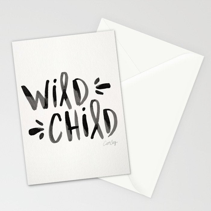 Wild Child - Black Stationery Card Gallery Image 2