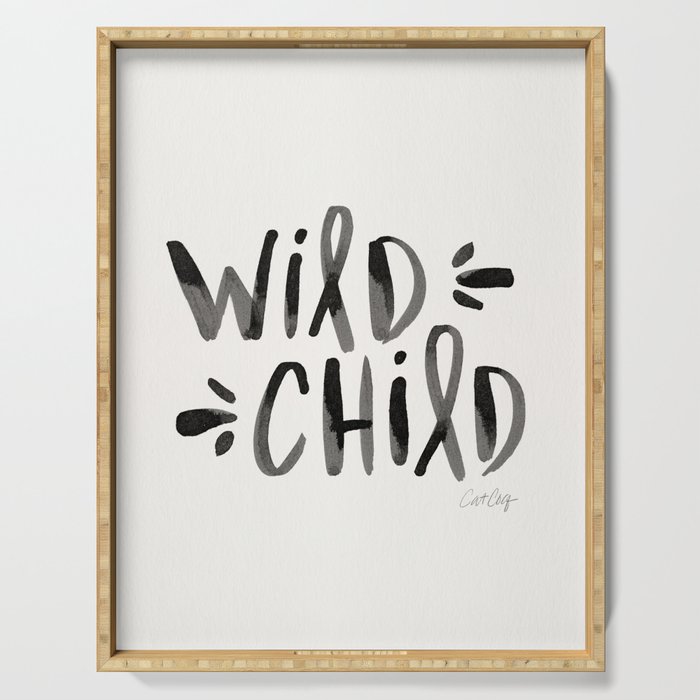 Wild Child - Black Serving Tray Gallery Image 1