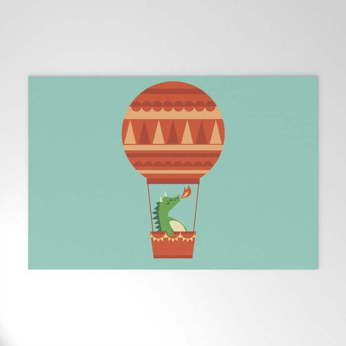 Dragon On Hot Air Balloon Welcome Mat Gallery Image 1