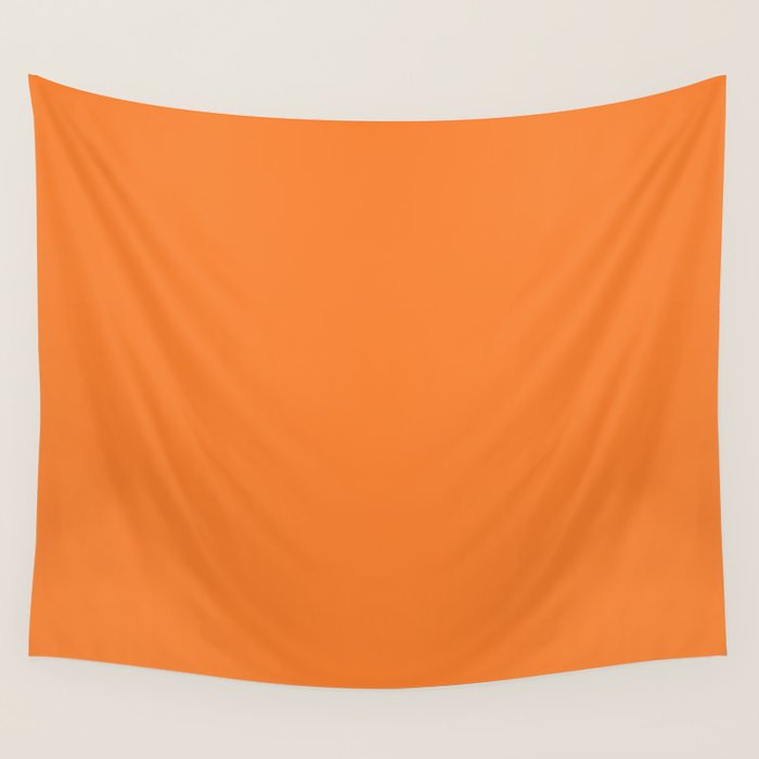 Tangerine - Solid Color Collection Wall Tapestry Gallery Image 1