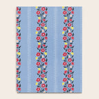 Vintage Posey Stripe Floral on Blue Linen Notebook Gallery Image 4