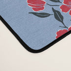 Vintage Posey Stripe Floral on Blue Linen Desk Mat Gallery Image 4
