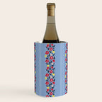 Vintage Posey Stripe Floral on Blue Linen Wine Chiller Gallery Image 1