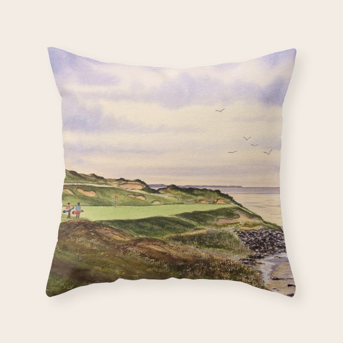 Whistling Straits Golf Course Hole 7 Throw Pillow Gallery Image 1