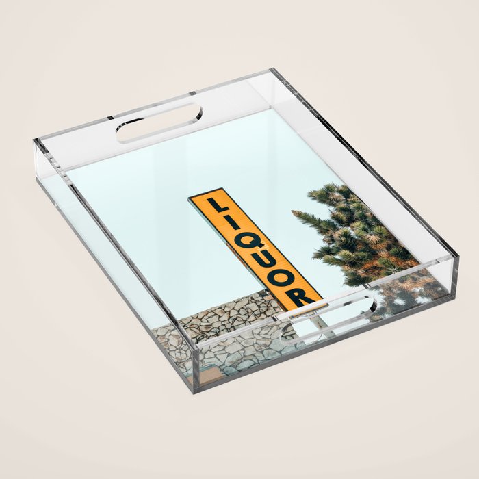 Liquor Sign - Retro Art Print Acrylic Tray Gallery Image 1
