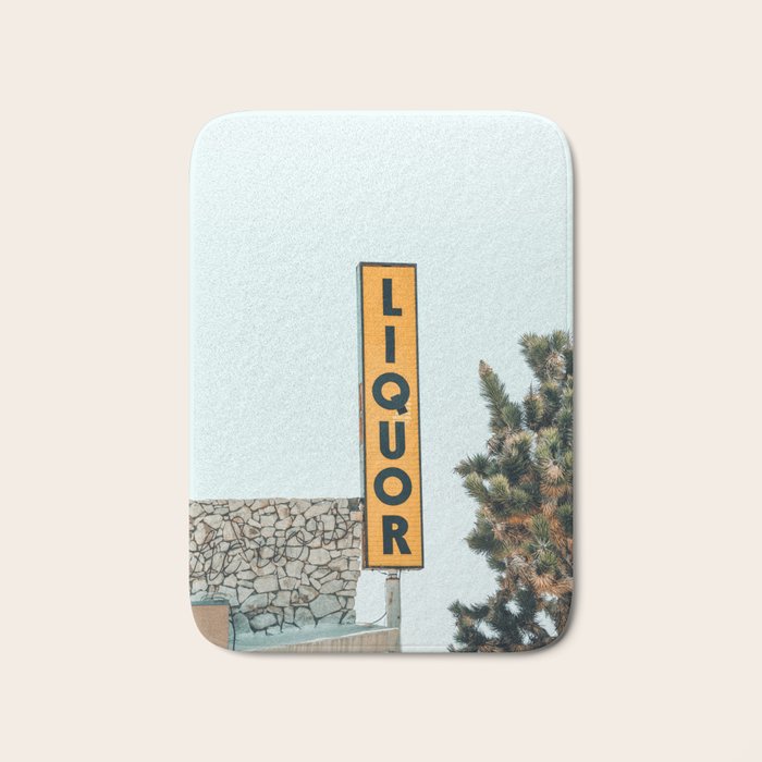 Liquor Sign - Retro Art Print Bath Mat Gallery Image 1