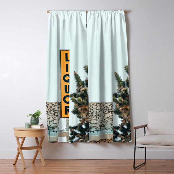 Liquor Sign - Retro Art Print Window Curtain Gallery Image 1