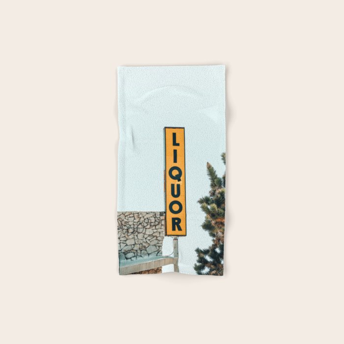 Liquor Sign - Retro Art Print Bath Towel Gallery Image 1