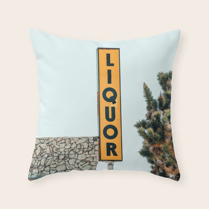 Liquor Sign - Retro Art Print Throw Pillow Gallery Image 6
