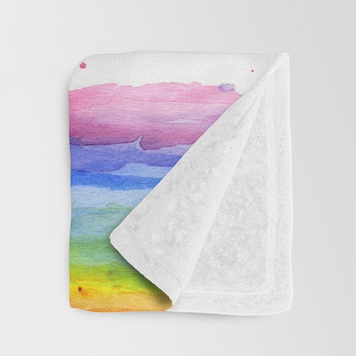 Baby Elephant Spraying Rainbow Throw Blanket Gallery Image 3