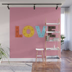 Happy LOVE - typography Wall Mural Gallery Image 1