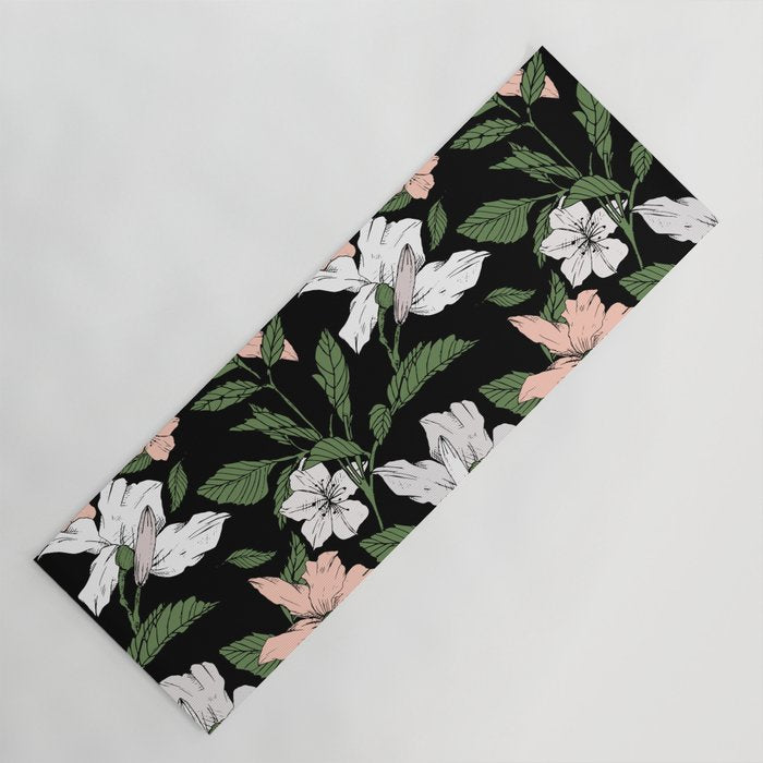 Flowers in the tropical night Yoga Mat Gallery Image 1