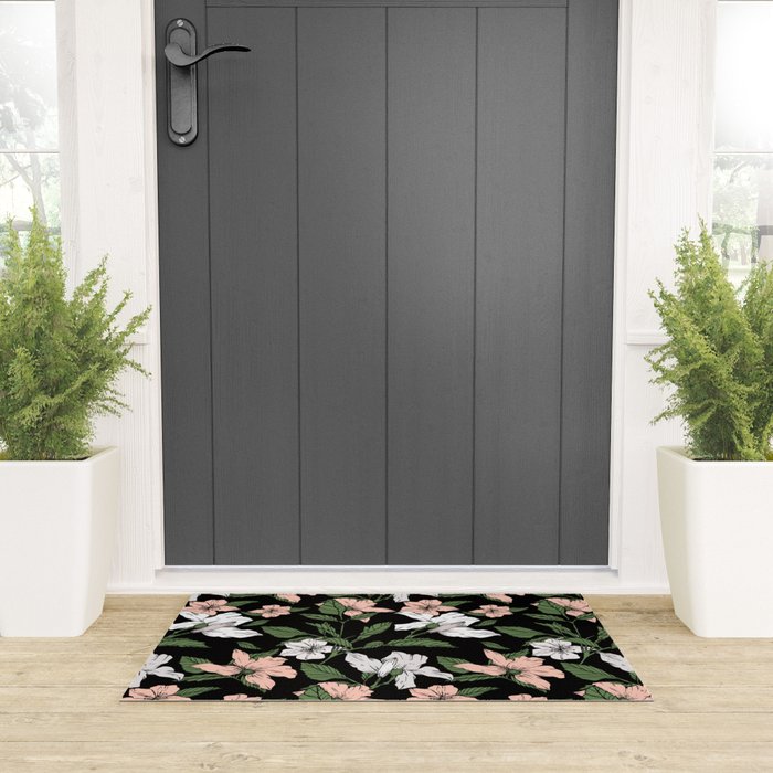 Flowers in the tropical night Welcome Mat Gallery Image 3