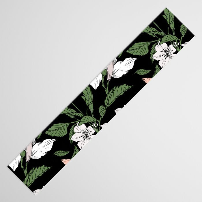 Flowers in the tropical night Table Runner Gallery Image 3