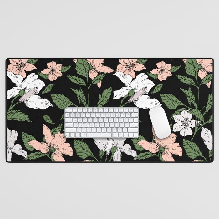 Flowers in the tropical night Desk Mat Gallery Image 1