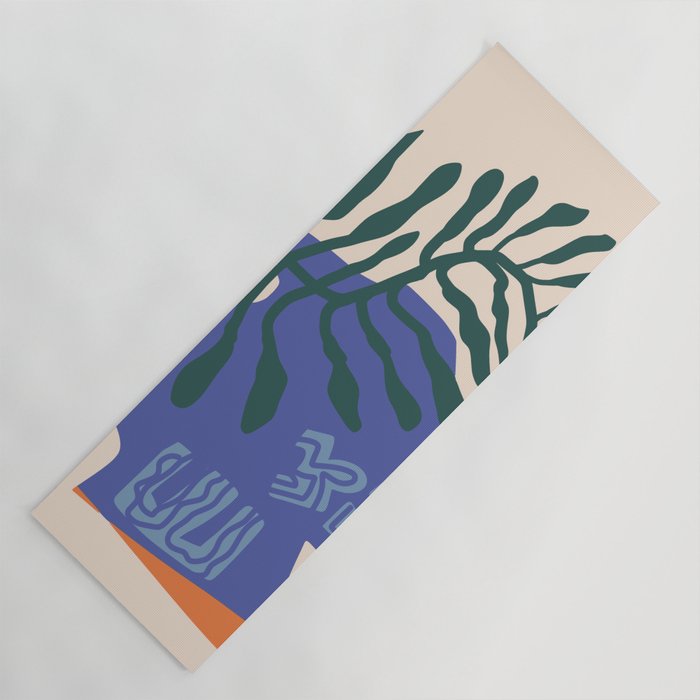Greek vase with fern Yoga Mat Gallery Image 1