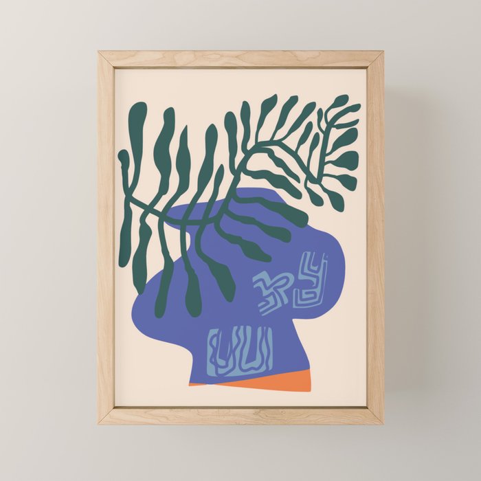 Greek vase with fern Mini Art Print Gallery Image 1