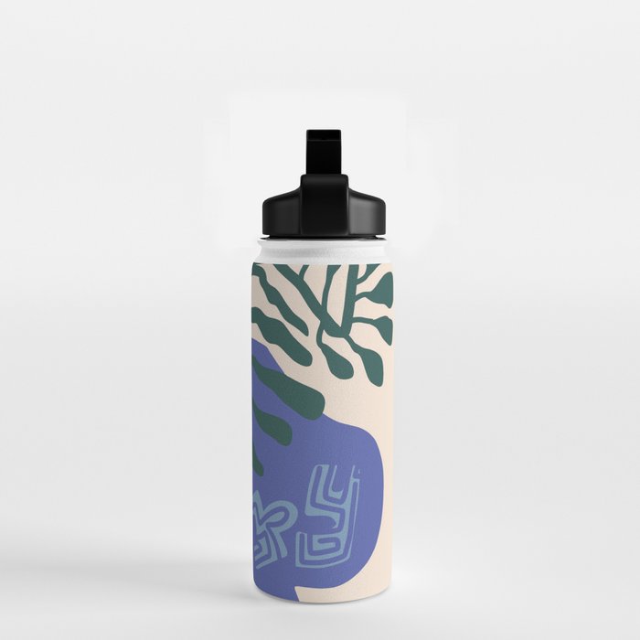 Greek vase with fern Water Bottle Gallery Image 2