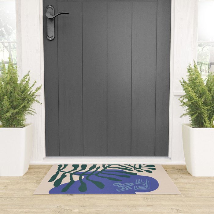 Greek vase with fern Welcome Mat Gallery Image 3