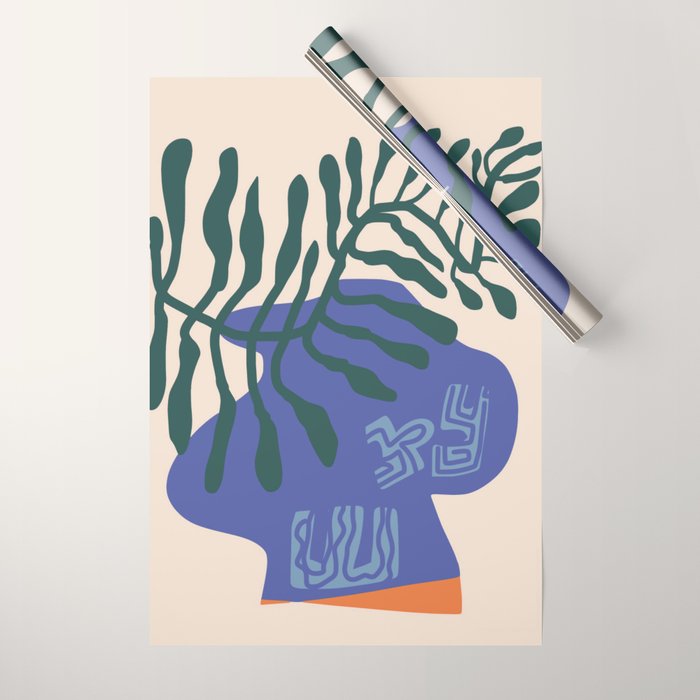 Greek vase with fern Wrapping Paper Gallery Image 1