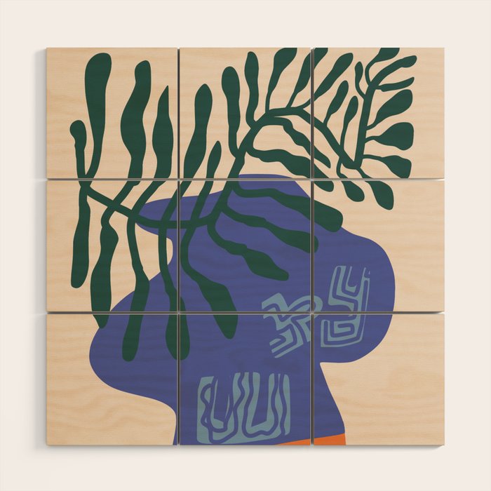Greek vase with fern Wood Wall Art Gallery Image 1