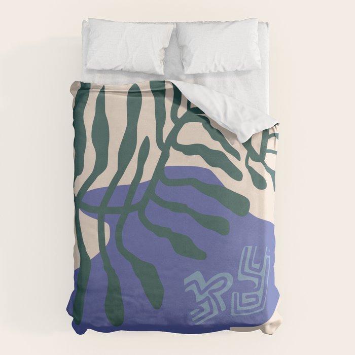 Greek vase with fern Duvet Cover