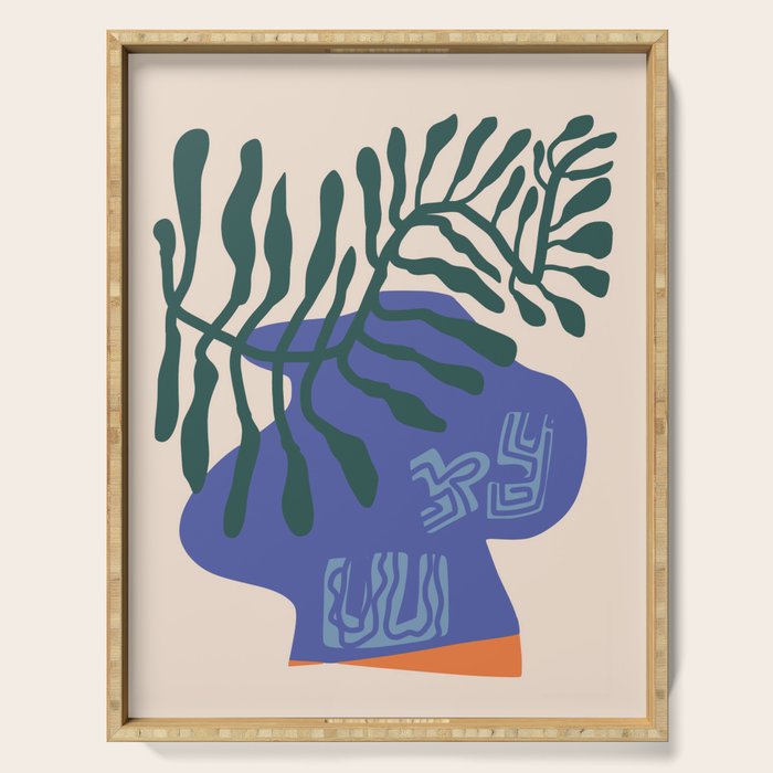 Greek vase with fern Serving Tray Gallery Image 1