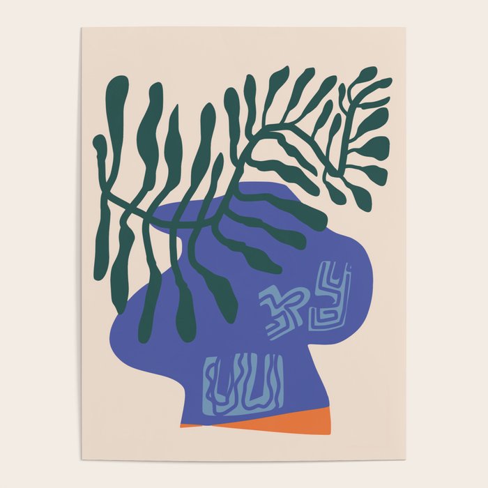 Greek vase with fern Poster Gallery Image 4