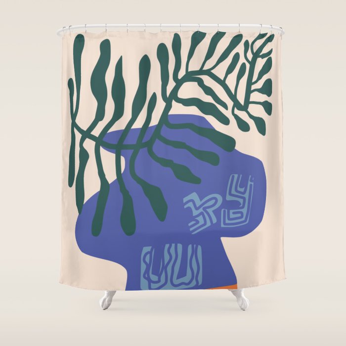 Greek vase with fern Shower Curtain Gallery Image 1