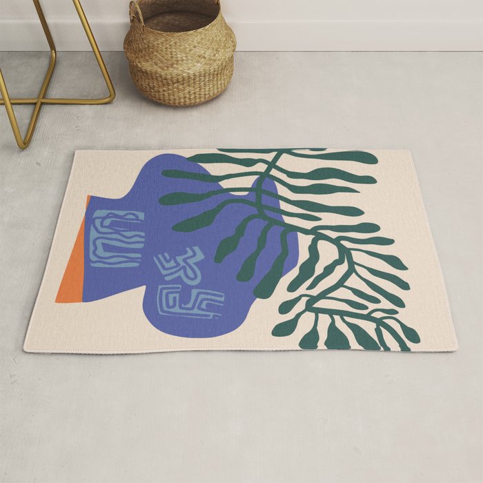 Greek vase with fern Rug Gallery Image 1