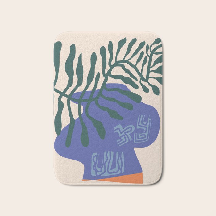 Greek vase with fern Bath Mat Gallery Image 1