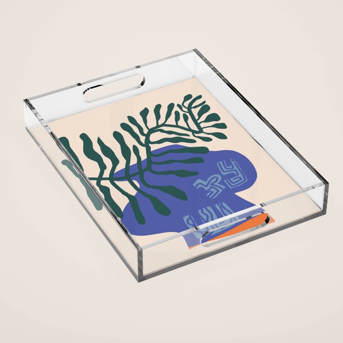 Greek vase with fern Acrylic Tray Gallery Image 1