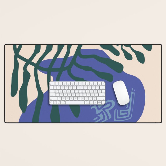 Greek vase with fern Desk Mat Gallery Image 1