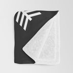 PNW Pacific Northwest Compass - White on Black Minimal Throw Blanket Gallery Image 3