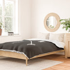 PNW Pacific Northwest Compass - White on Black Minimal Duvet Cover Gallery Image 2