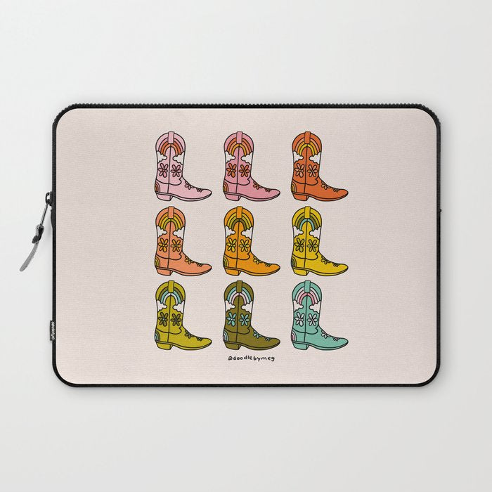 Rainbow Cowboy Boots Laptop Sleeve Gallery Image 1
