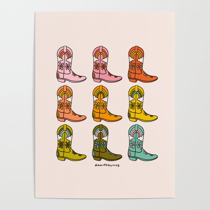 Rainbow Cowboy Boots Poster Gallery Image 4