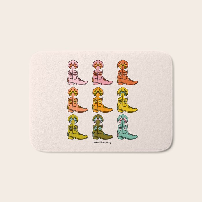 Rainbow Cowboy Boots Bath Mat Gallery Image 1