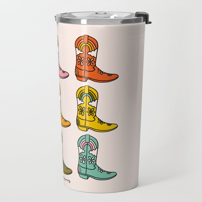 Rainbow Cowboy Boots Travel Mug Gallery Image 2