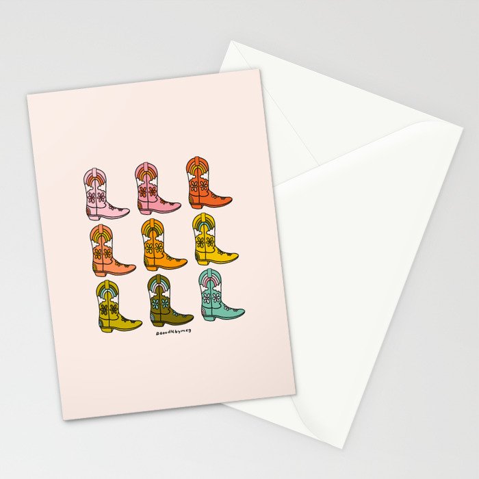 Rainbow Cowboy Boots Stationery Card Gallery Image 2