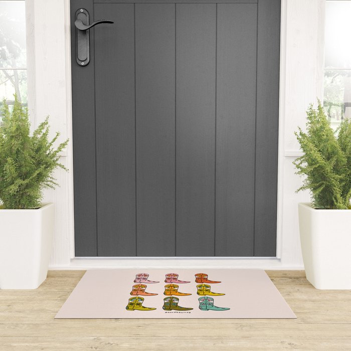 Rainbow Cowboy Boots Welcome Mat Gallery Image 3