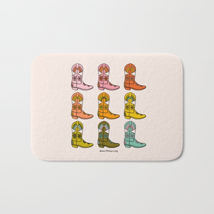 Rainbow Cowboy Boots Bath Mat Gallery Image 1