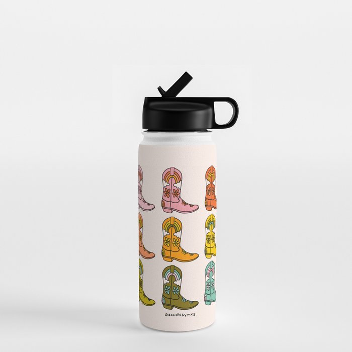 Rainbow Cowboy Boots Water Bottle Gallery Image 1