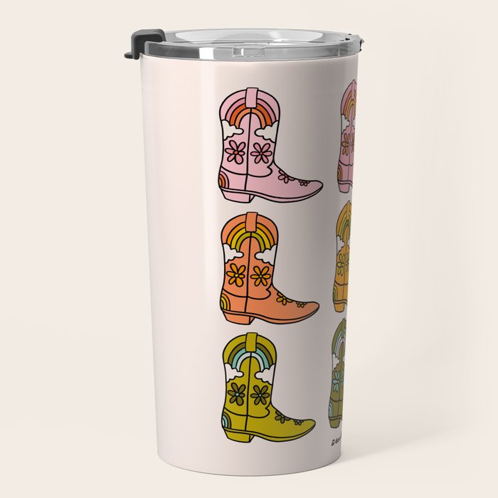 Rainbow Cowboy Boots Travel Mug Gallery Image 3
