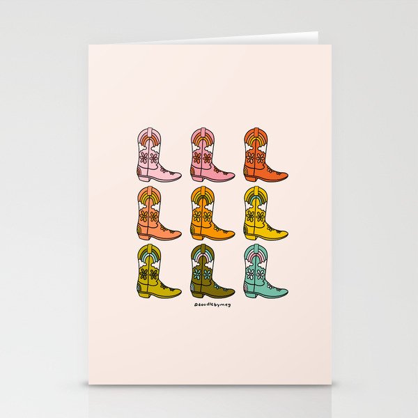 Rainbow Cowboy Boots Stationery Card Gallery Image 2