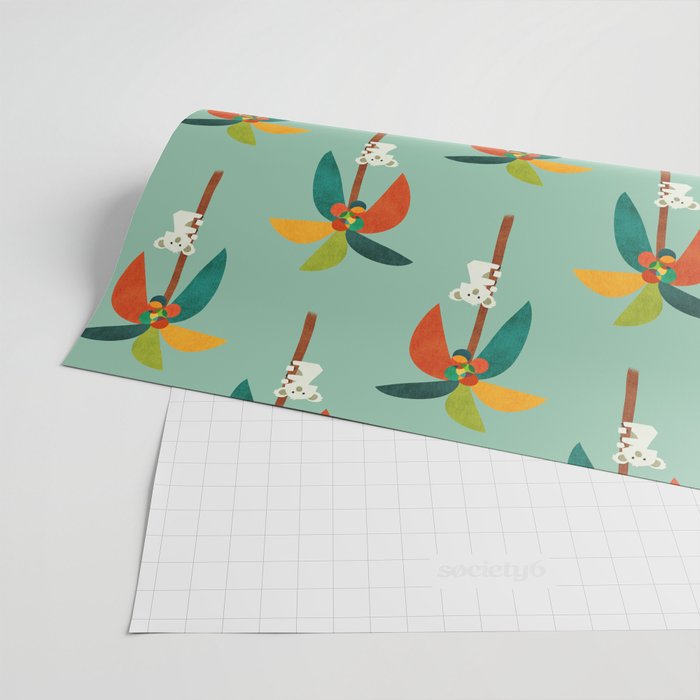 Koala on Coconut Tree Wrapping Paper Gallery Image 2