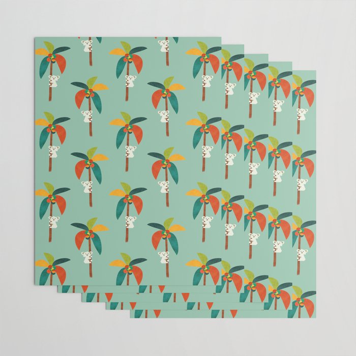 Koala on Coconut Tree Wrapping Paper Gallery Image 3
