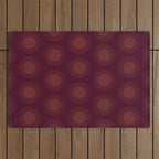 Boho Summer Sun Pattern XIII Dark Maroon Red Outdoor Rug Gallery Image 1
