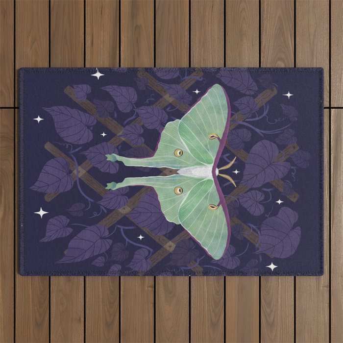 Night Trellis (Luna Moth) Outdoor Rug Gallery Image 1